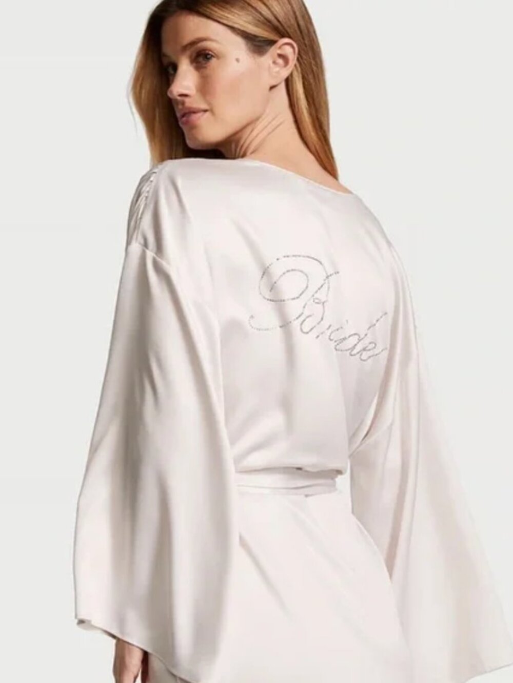 NWT VICTORIA'S SECRET Bride Embellished Satin Short Robe XL/XXL